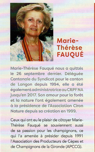 Hommage Marie-Thérèse FAUQUE