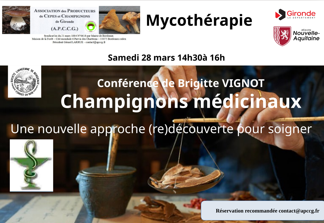 Conférence mycothérapie Saint Aubin le samedi 28 mars 2026